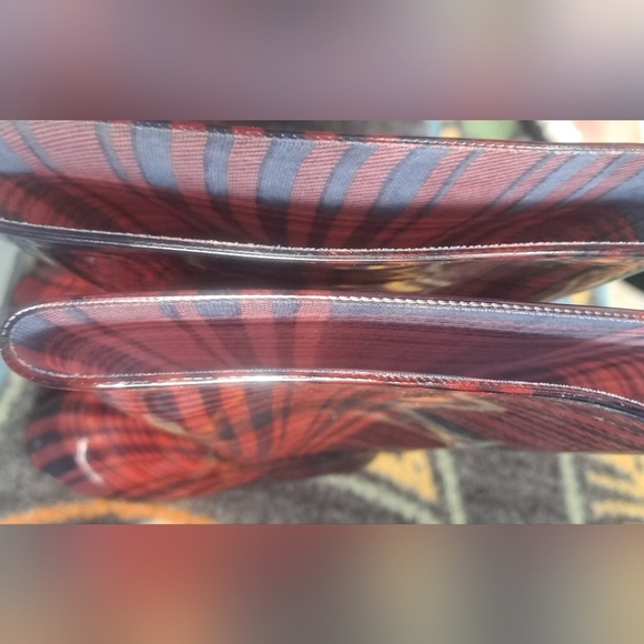 143 Girl Womens 9 Red Navy Rubber Rain Boots Knee High Buffalo Plaid - Picture 8 of 9